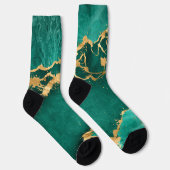 Chaussette Emerald Green et Gold abstrait (Droite)