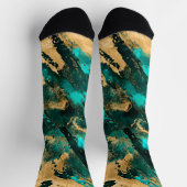 Chaussette Emerald Green et Gold abstrait (Haut)