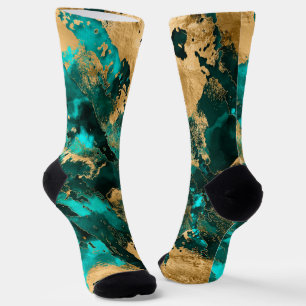 Chaussette Emerald Green et Gold abstrait