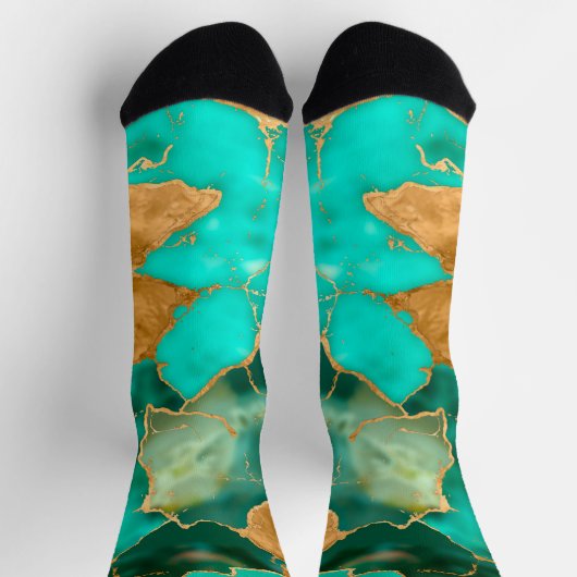 Chaussette Emerald Green et Gold abstrait (Haut)