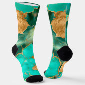 Chaussette Emerald Green et Gold abstrait (Angulaire)
