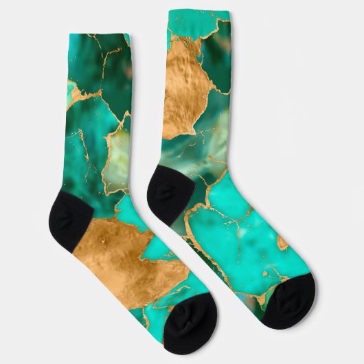 Chaussette Emerald Green et Gold abstrait (Droite)