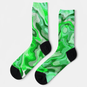 Chaussette Emerald Green Marble Texture Abstraite peinture li