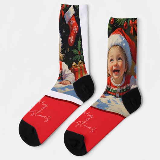Chaussette Emerald Simple Mignon Père Noël (Gauche)