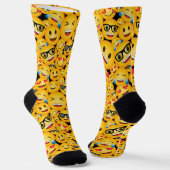Chaussette Emoji Faces Pattern Socks Happy Face Emoticon Sock (Angulaire)