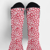 Chaussette Empreinte de léopard rouge et blanc (Haut)
