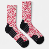 Chaussette Empreinte de léopard rouge et blanc (Droite)