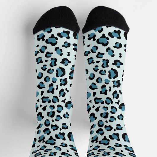 Chaussette Empreinte de léopard, Spots de léopard, Leopard bl (Haut)