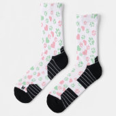 Chaussette Empreinte de patte Chat Blush Pink & Soft Mint Gre (Gauche)