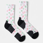 Chaussette Empreinte de patte Chat Blush Pink & Soft Mint Gre (Droite)