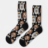 Chaussette Empreinte de patte noir (Gauche)