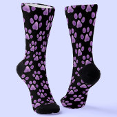 Chaussette Empreinte de patte noir et violet