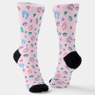 Chaussette Empreintes de nouveau-né Binkés et ID motif