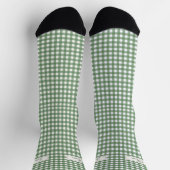 Chaussette en vichy Motif en vert avec nom (Haut)