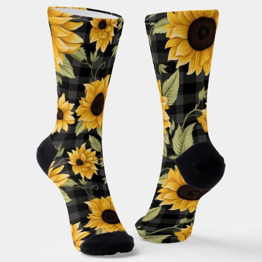 Chaussette en vichy Motif tournesol (Angulaire)