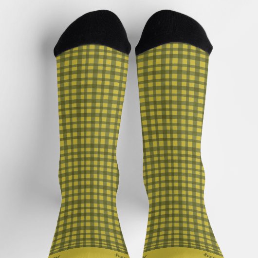 Chaussette En vichy Vert classique Plaid Noël minimal (Haut)