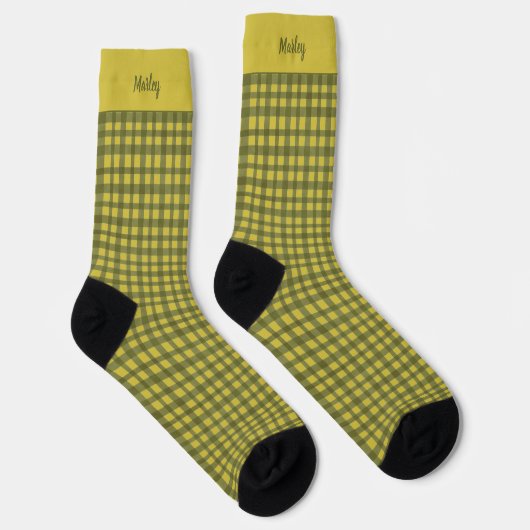 Chaussette En vichy Vert classique Plaid Noël minimal (Droite)