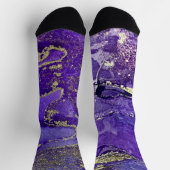 Chaussette Encre d'alcool Abstraite Pommes riches en or (Haut)