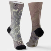 Chaussette Encre d'alcool Abstraite rose violet gris argenté (Angulaire)