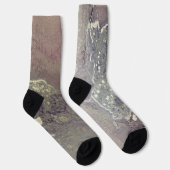 Chaussette Encre d'alcool Abstraite rose violet gris argenté (Droite)
