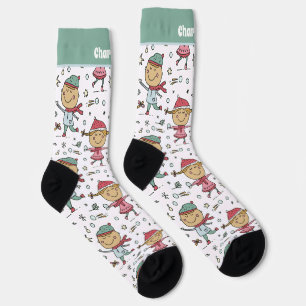 Chaussette Enfants de Noël personnalisés en Motif de neige