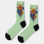 Chaussette Ensemble artistique de belles fleurs (Gauche)