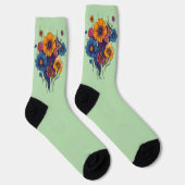 Chaussette Ensemble artistique de belles fleurs (Droite)