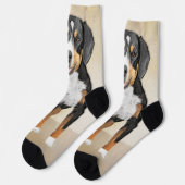 Chaussette Entlebucher Mountain Dog Painting Original Chien A (Gauche)