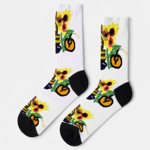 Chaussette Épouvantail tournesols vieux style