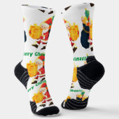 Chaussette Équipage athlétique haute performance Joyeux Noël (Angulaire)