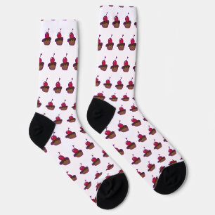 Chaussette Équipage Premium Durable Cerise Et Chocolat