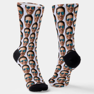 Chaussette Équipe de photo de visage personnalisée amusante