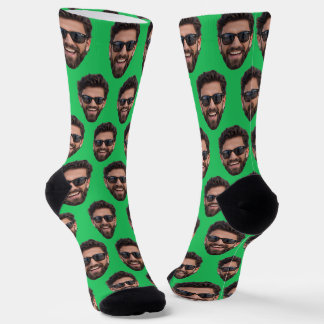 Chaussette Équipe de photo de visage personnalisée drôle