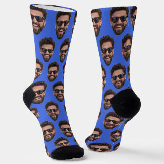 Chaussette Équipe de photo de visage personnalisée drôle