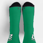 Chaussette Équipe de sport numéro vert blanc pointillé Basket (Haut)