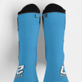 Chaussette Équipe sportive Lt Bleu Blanc Nom Numéro Basket (Haut)