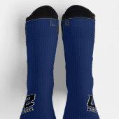 Chaussette Équipe sportive Marine Blue Dot Nom Numéro de base (Haut)