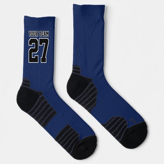 Chaussette Équipe sportive Marine Blue Dot Nom Numéro de base (Droite)