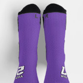 Chaussette Équipe sportive Numéro de basket-ball violet blanc (Haut)