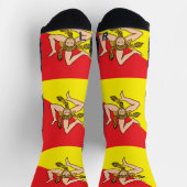 Chaussette Équipement sportif avec drapeau de la Sicile, Ital (Haut)