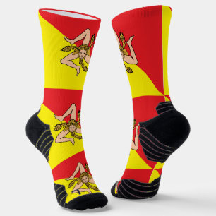 Chaussette Équipement sportif avec drapeau de la Sicile, Ital