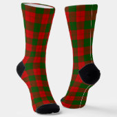Chaussette Erskine tartan rouge vert plaid (Angulaire)