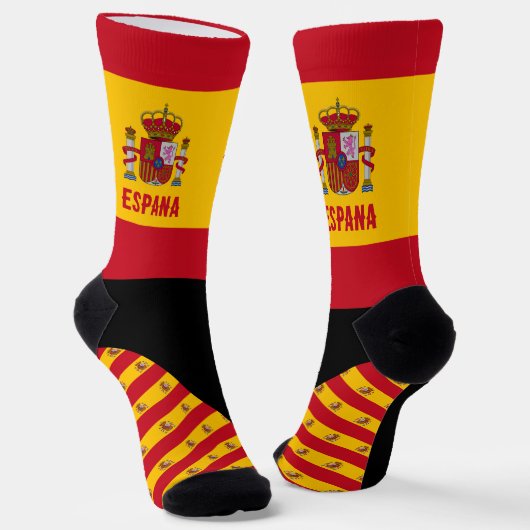 Chaussette Espagne Chaussettes, couleurs du drapeau espagnol, (Angulaire)
