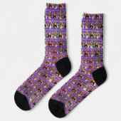 Chaussette Espions Cavaliers Tartan Violet, Chaussettes D'Équ (Gauche)
