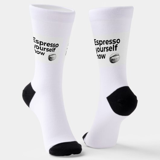 Chaussette Espresso Yourself Now Citation de café avec Bean (Angulaire)