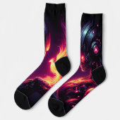 Chaussette Esprit de feu de phénix de robot futuriste cyberné (Gauche)