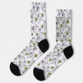 Chaussette estampado integral de parís con flores (Gauche)