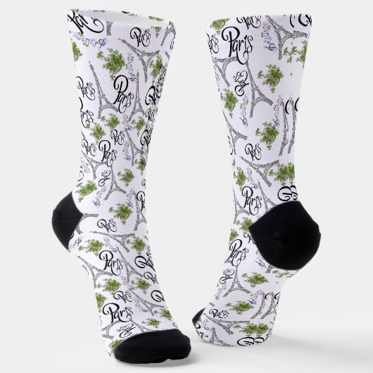 Chaussette estampado integral de parís con flores (Angulaire)