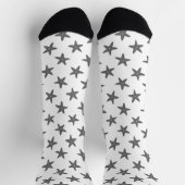 Chaussette Estarfish gris sur chaussettes motifs blanches (Haut)