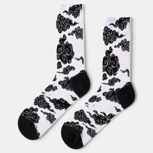 Chaussette Esthétique de motif de nuage japonais